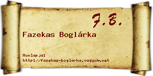 Fazekas Boglárka névjegykártya